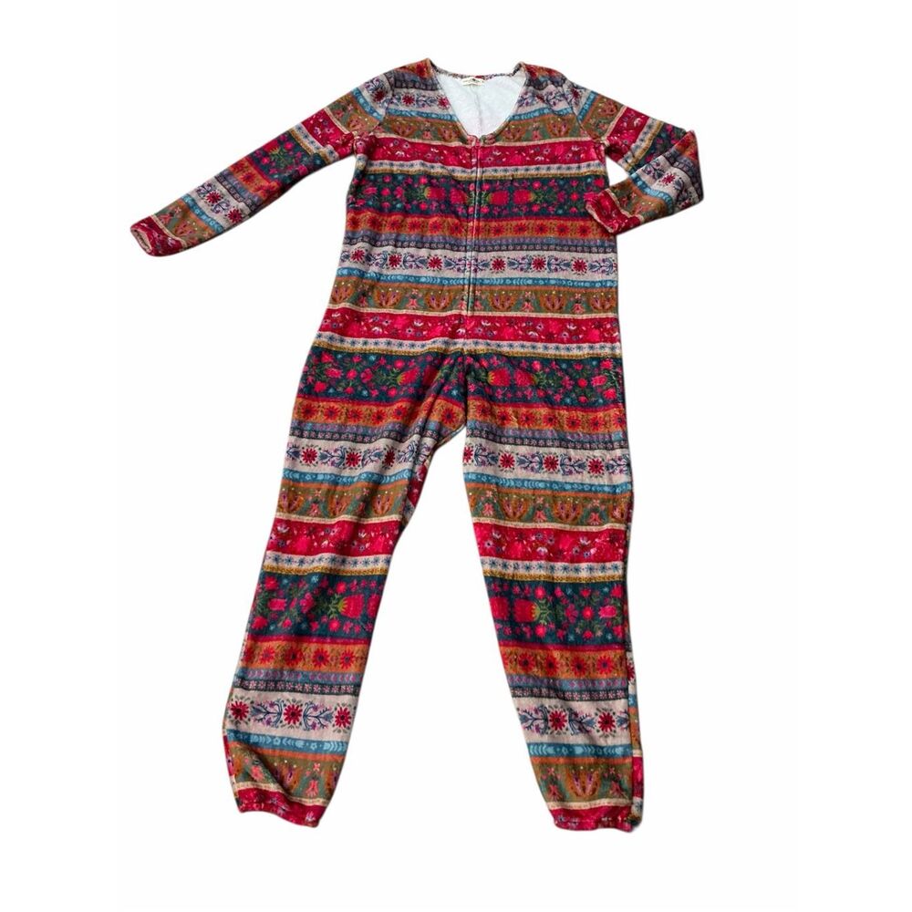 Natural Life Women Size Small Multicolor Long Sleeve One Piece Sleepwear Pajama
